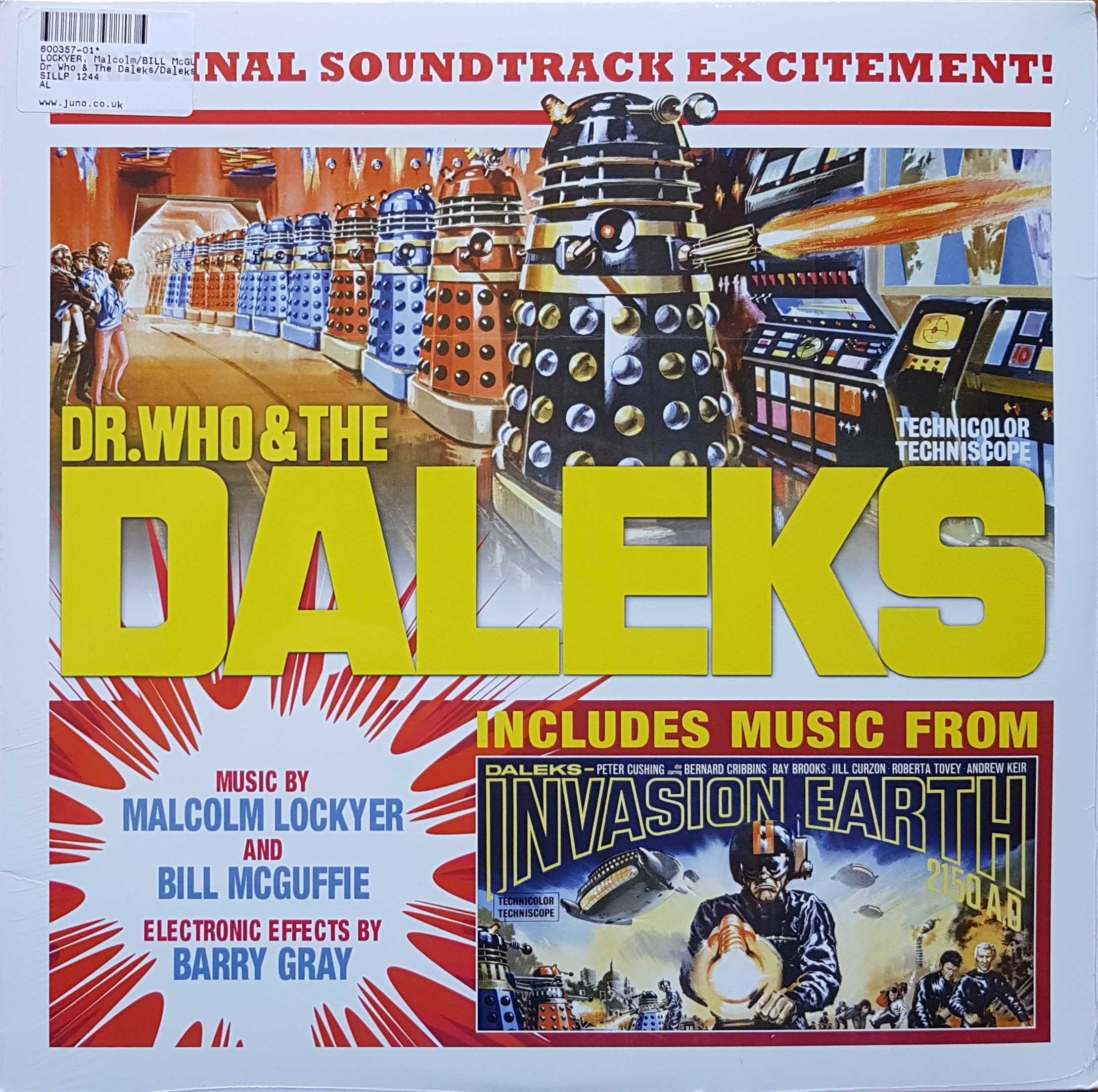 Picture of SILLP 1244 Doctor Who and the Daleks / Daleks invasion Earth 2150 AD - Record Store Day 2016 by artist Malcolm Lockyer / Bill McGuffie / Barry Gray from the BBC records and Tapes library